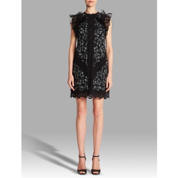 Rebecca Taylor NWOT SILK Sleeveless Floral Embroidery Ruffle Mini Dress B17/20 - Picture 1 of 16